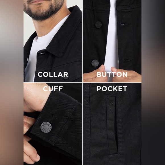 XRAY Men's Casual Biker Denim Jacket - Picture 5 of 5